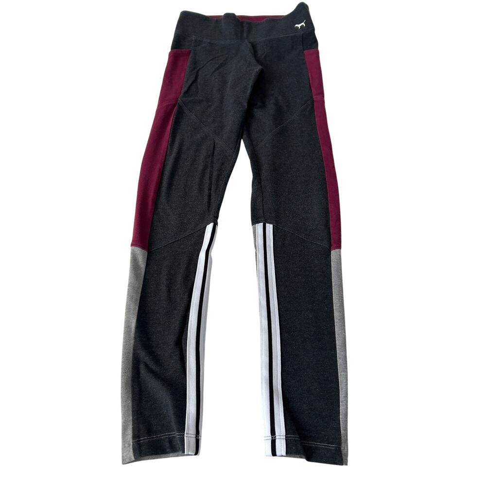 Victoria's Secret Pink Leggings Women's Yoga Pants Size XS Gray/Maroon Active
